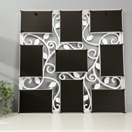 Photo frame plastic in 9 photos 10x15 cm "Binding" White 53x53 cm-2
