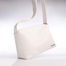 Female bag over the shoulder Textura, medium size, white color