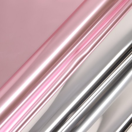 Flower film, "metallic", 0.57x10m, pink-3