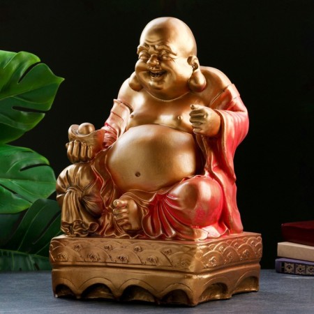 Piggy bank "Hotya sitting large" bronze, red, 32x25x51cm-1