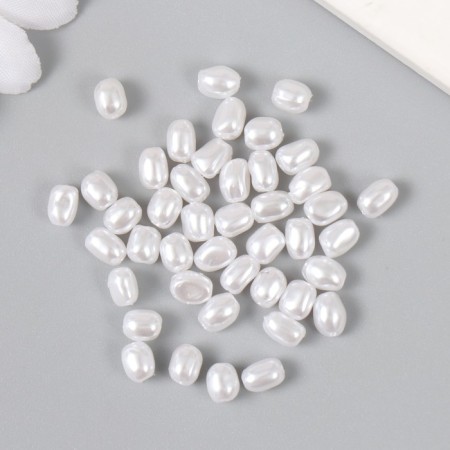 Beads for creativity Plastic "Uneven Pearls Executed" set 40 pcs 0.6x0.4 cm-1