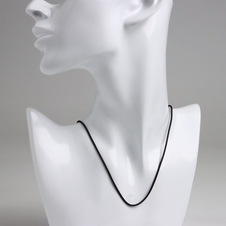 Rubber lace d = 1.5 mm, 45 cm with an extension cord, black color-1