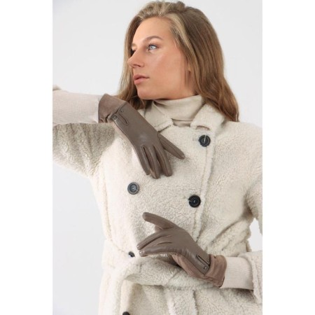 Gloves are female, dimensionless, without insulation, beige color-1