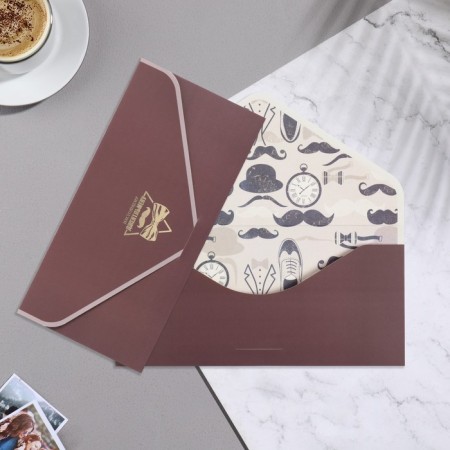 Envenue for money "Real Gentorman!" Brown background, 19x9 cm