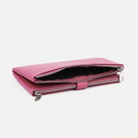 Women's wallet on the button, pink color-3