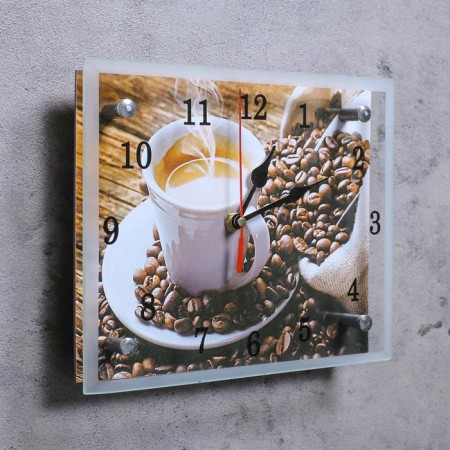 Carty clock wall, series: kitchen, "cup of coffee", 20x25 cm-1