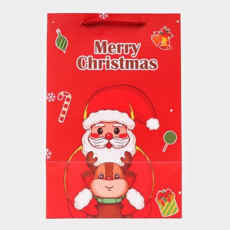 Gift package with the Santa Claus window 30 x 20 x 16 cm, red-2