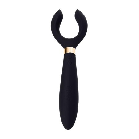 A multifunctional stimulator for steam Satiffyer Partner Multifun 3, silicone, black color, 23.5 cm-1