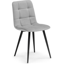Stool on a metal frame chilli metal/velor, black/light gray 43.5x50x87.5 cm