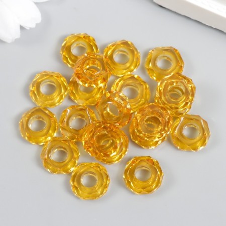 Beads for creativity plastic "Gaika" set 20 pcs Amber 1.3x1.3x0.5 cm-2