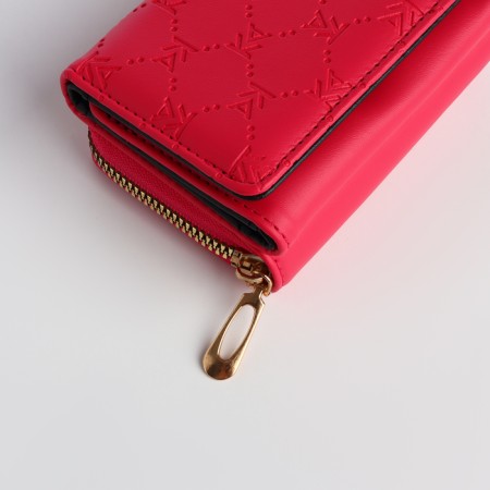 Women's wallet on the button, pink color-6