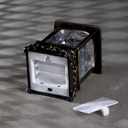 LED figure “Lantern with a snowman” 7.5 × 13.5 × 7.5 cm, plastic, sparkles, batteries AAAX3 (not complete), glow warm white-2
