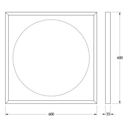 A mirror in a baguette frame with a 12 W LED light, 60x60 cm, IR - a switch, neutral white light,-1