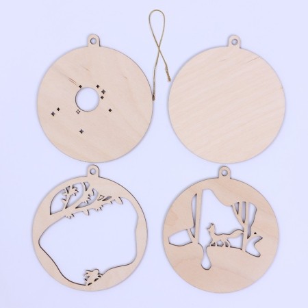 New Year's blanks for creativity. Wooden suspension "New Year! Fox "-2