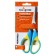 Office scissors 14 cm, plastic handles with rubber inserts, the ends are sharp, mix