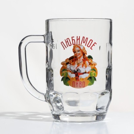 Beer mug "Favorite beer", glass, 500 ml, mix-6