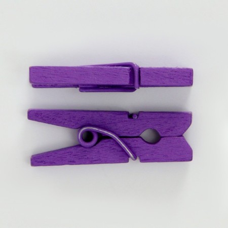A set of clothespins for decor 50 pcs., Purple - 2.5 cm-2
