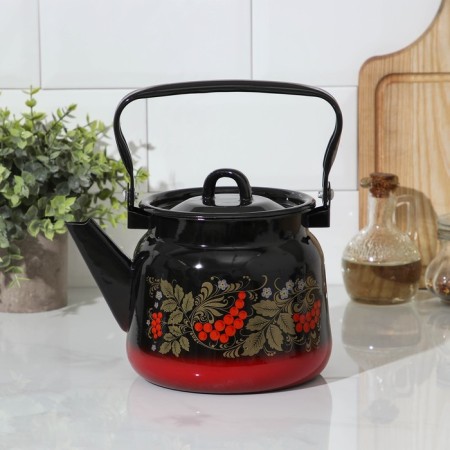 A kettle with a loop "Ryabina", 2.3 l, enameled cover, induction