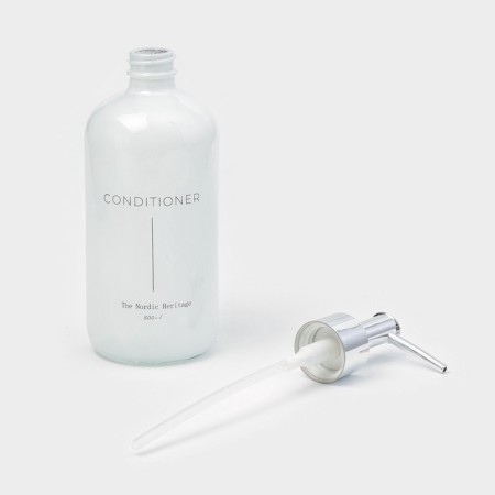 Soap dispenser, glass, white-3