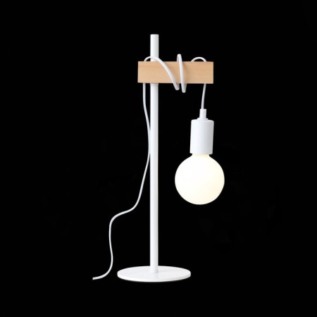 Evoluce bedside lamp. SL1142.504.01. Bagetti. 1x60 watts, e27, 17x14x46 cm, white color, light wood-3