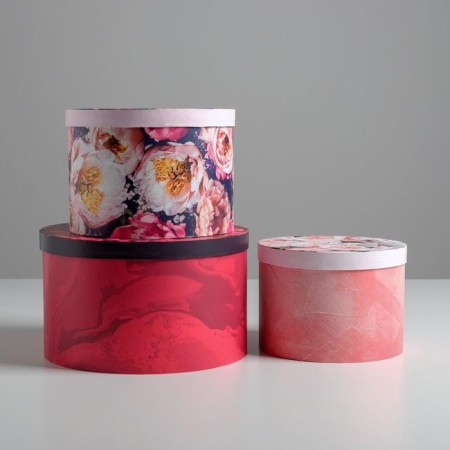 A set of boxes 3 in 1, gift packaging, “Flowers”, 18 x 18 x 13–25 x 25 x 15 cm-4