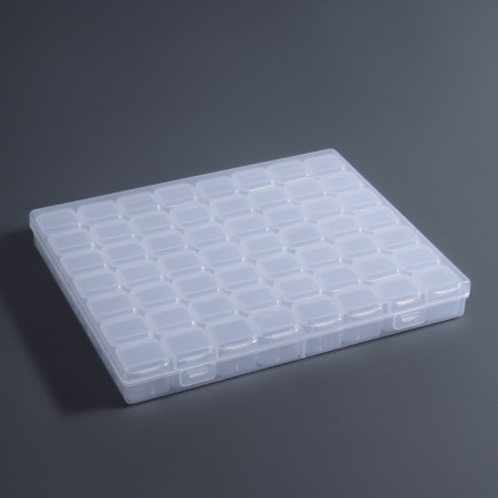 Organizer for decor, 56 cells, 21 × 17.2 × 2.5/2.5 × 2.5 × 2 cm, the color is transparent-6
