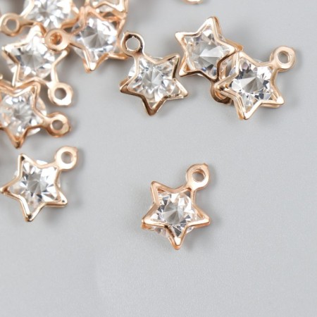 Decor for creativity Metal "Star" gold, crystal 0.6x1.1x1.1 cm