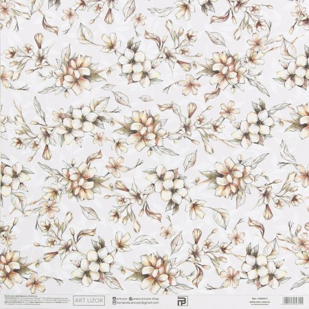 Scrapbooking paper "delicate wedding flowers", 30.5 x 32 cm, 190 g/m²-3