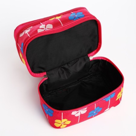 Cosmetic bag, 2 parts on lightning, raspberry color-3