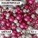 Sprinking confectionery "shine", blown up rice grains, fuchsia, silver, 50 g