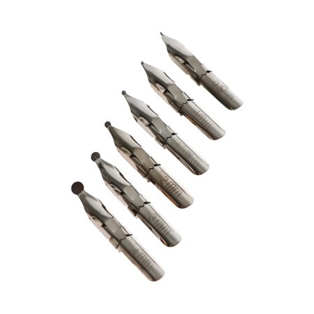 A set of feathers of round 6 pieces: 0.5, 1, 1.5, 2, 3, 4 mm + plastic holder, DEVENTE. Art 5100301-1