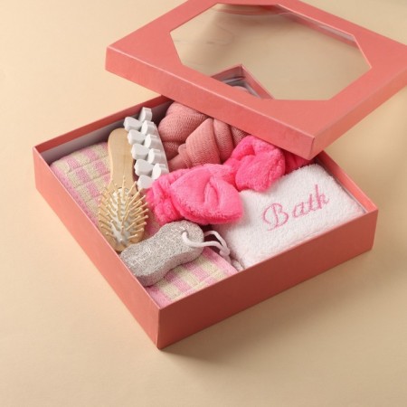 Bannaya set, 7 items (3 washcloths, a dressing on the head, comb, fingers, pumice divider), mix color-7
