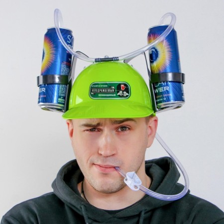 Helmet "inimitable", with holes for jars, green color-1