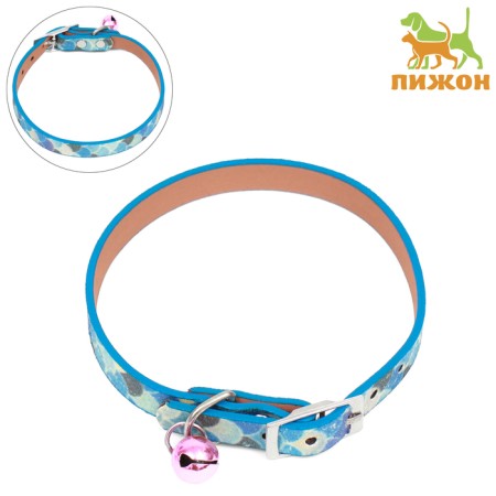 Collar "mermaid", artificial leather, 31 x 1 cm, mix of flowers