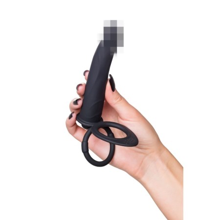 Black & Red toyfa double penetration nozzle, 19 cm, silicone, black color-5