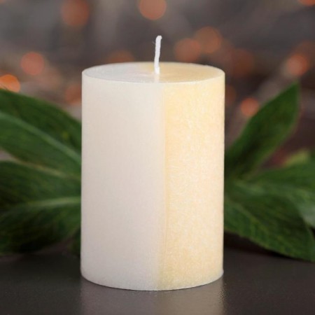 Candle cylinder 5x7.5cm, "crystalline pattern", vanilla-2