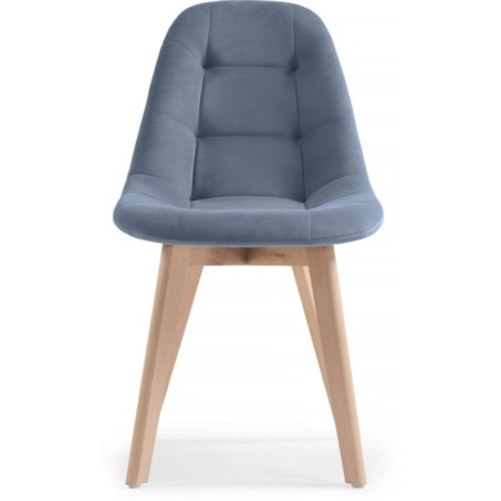 Wooden stool Filip an array of beech/velor, natural/blue 46x53x83 cm-1