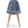 Wooden stool Filip an array of beech/velor, natural/blue 46x53x83 cm