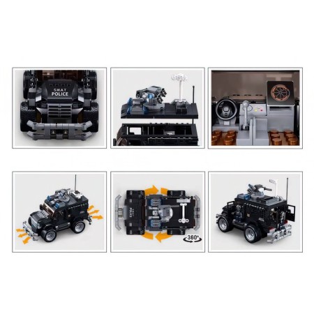 Designer Police SUV Sluban Mesano, on the radio control, 412 details, 6+-3