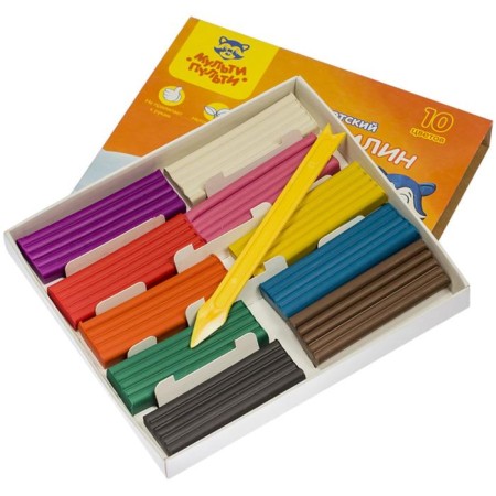 Plasticine 10 colors 150 g, multi-bullets "Raccoon in Alaska", with stack, cardboard packaging-1