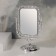 The mirror is desktop, bilateral, with an increase, mirror surface 9.5 × 12.5 cm, silver color