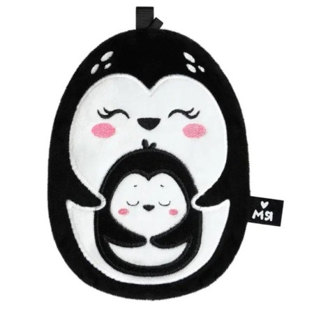 Developing toy "Penguin with a penguin", with cherry bones, 18 cm