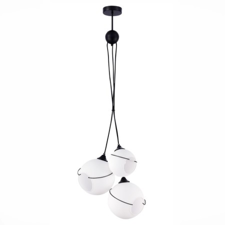 Suspended EVOLUCE lamp. Sle103183-03. Satturo. 3x60 watts, E27, 30x30x120 cm, black color-3