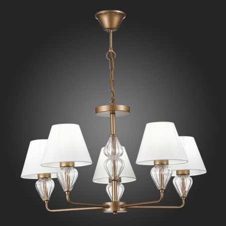 Suspended EVOLUCE lamp. Sle107423-05. Dalida. 5x60 watts, E14, 65x65x41 cm, golden color-2