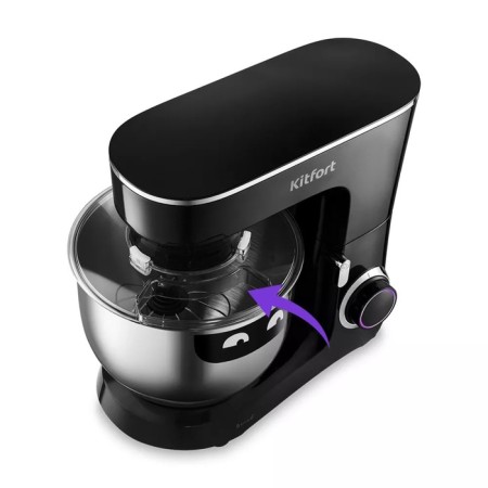 Mixer KitFort KT-3080, planetary, 1400 W, 7 l, 3 nozzles, 6 speeds, black-3