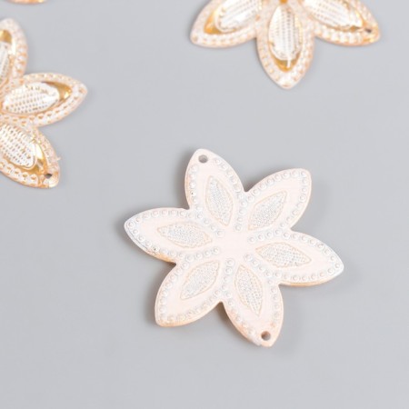 Decor for creativity plastic "Crystal flower" Transparent 3x3 cm-1