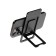 Phone stand, folding, metal, rubberized, black