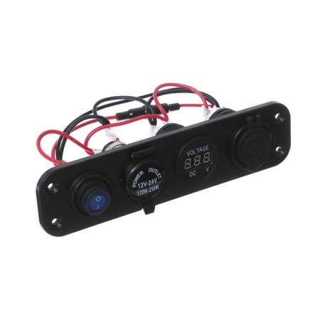 Dashboard, voltmeter, cigarette lighter, 2 USB 2.1 A, 5 V