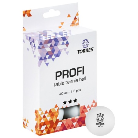 Torres Profi table tennis ball, 3 stars, 40 mm, 6 pcs., White color-2