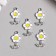 Decor for creativity metal, enamel, rhinestones "White flower" silver 1.3x2.2 cm